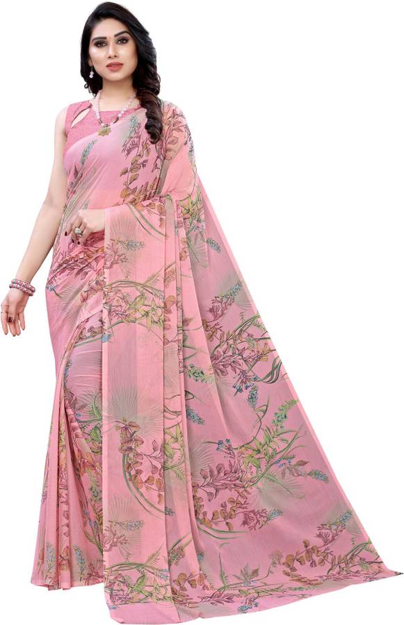 Printed Fashion Georgette Chiffon Blend Saree
