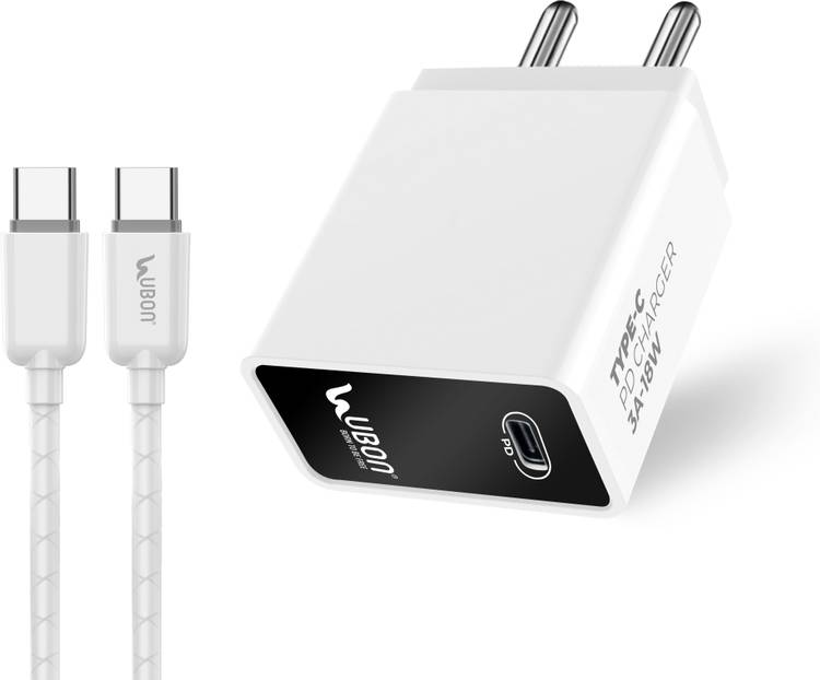Ubon CH-100 Type-C PD Charger 18 W 3 A Mobile Charger with Detachable Cable