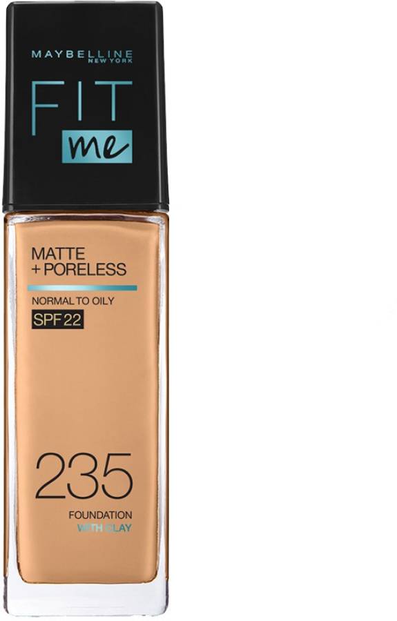 MAYBELLINE NEW YORK Fit Me Matte+Poreless Liquid Foundation (With Pump & SPF 22), 235 Pure Beige, 30ml Foundation Price in India