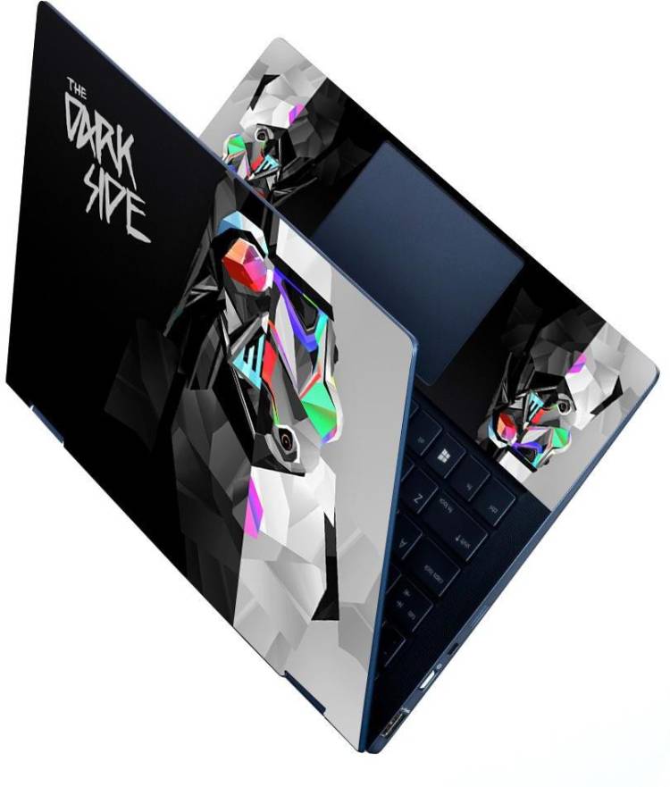 dzazner Premium Vinyl HD Printed Easy to Install Full Panel Laptop Skin/Sticker/Stretchable Vinyl/Cover for all Size Laptops upto 15.6 inch No Residue, Bubble Free - The Dark Side Stretchable Vinyl - Easily Cover Corners Laptop Decal 15.6