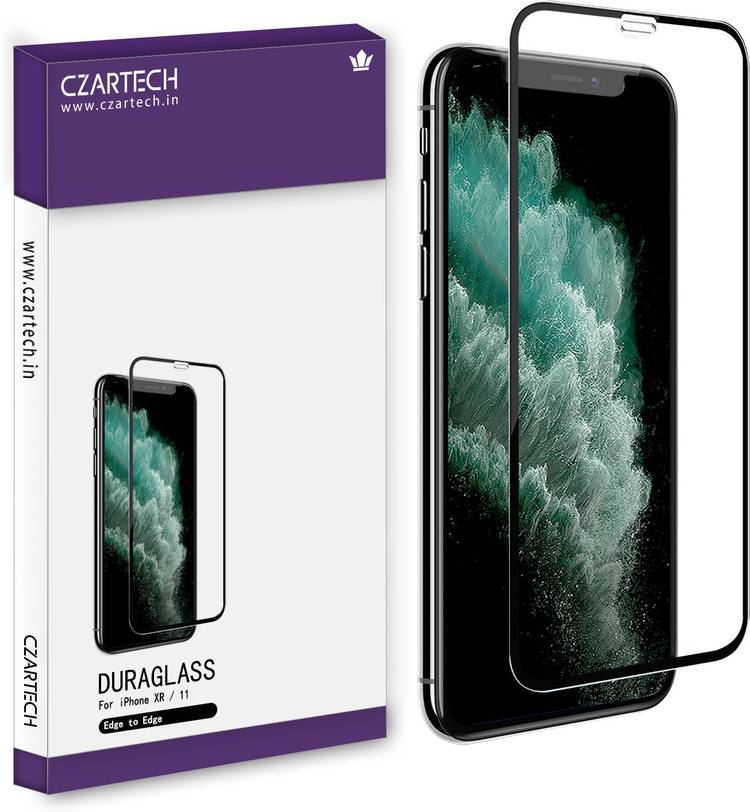 CZARTECH Edge To Edge Tempered Glass for Apple iPhone XR, iPhone 11