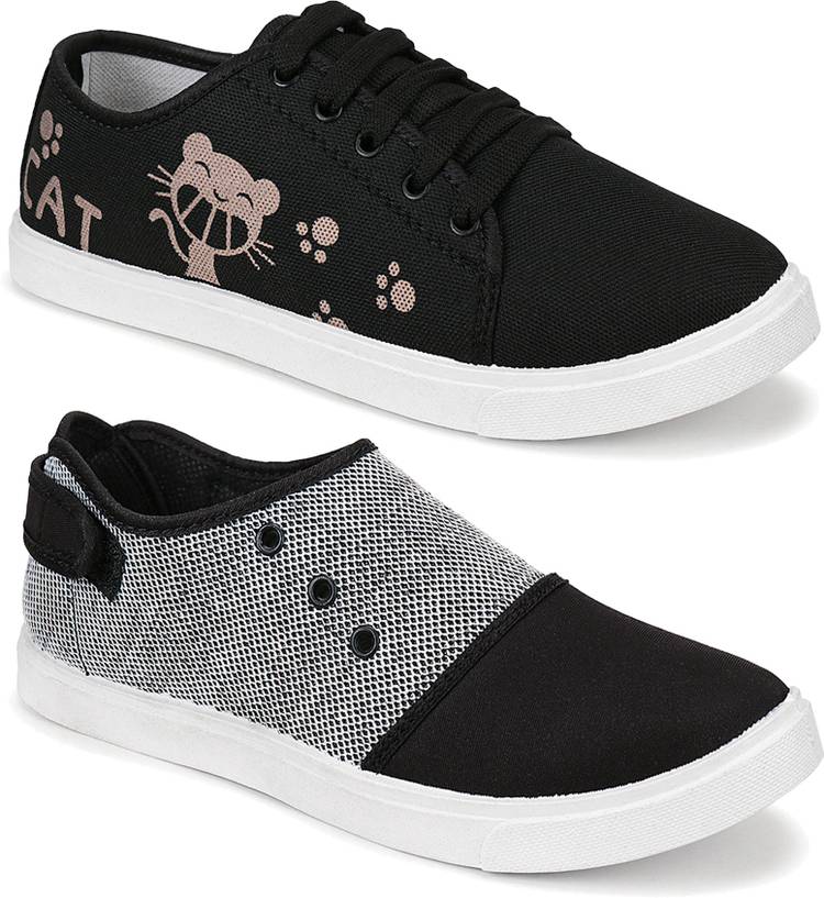 New Latest Affordable Range of Combo Pack of 2 Trendy Shoes Sneakers For Women