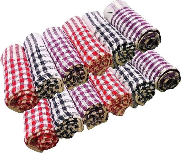CYBOX Kitchen Towels Set Of 12 Multicolor Napkins Multicolor Napkins
