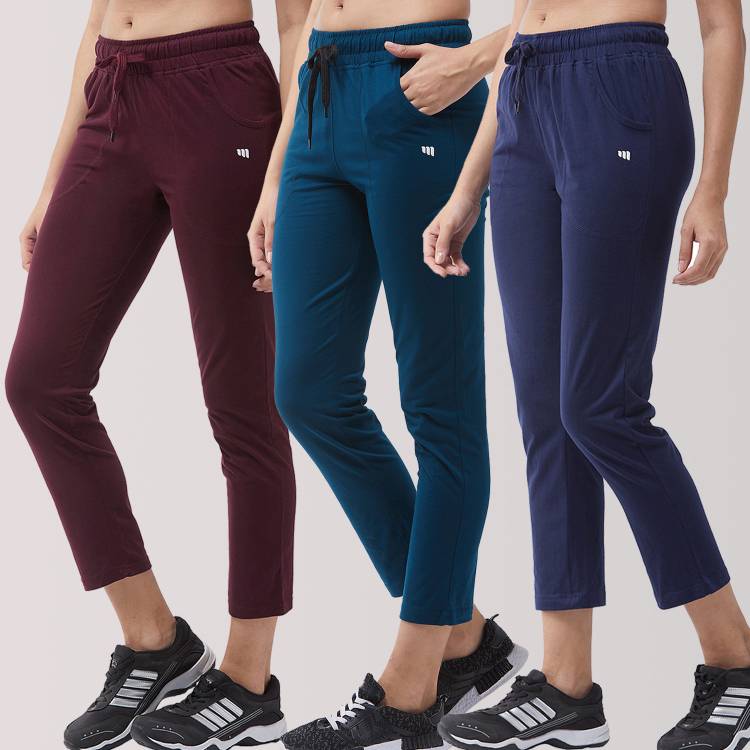 Self Design, Solid Women Dark Blue, Dark Green, Maroon Track Pants