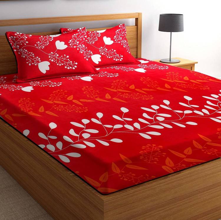 BSB Trendz 144 TC Microfiber Double Floral Bedsheet