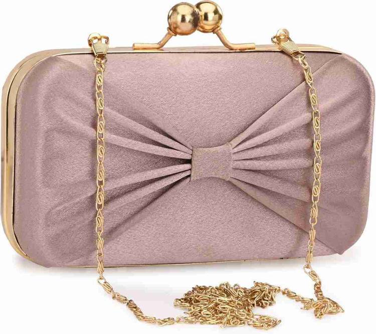 Party Pink, Gold  Clutch