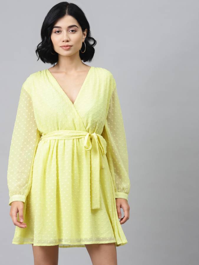 Women Wrap Yellow Dress Price in India