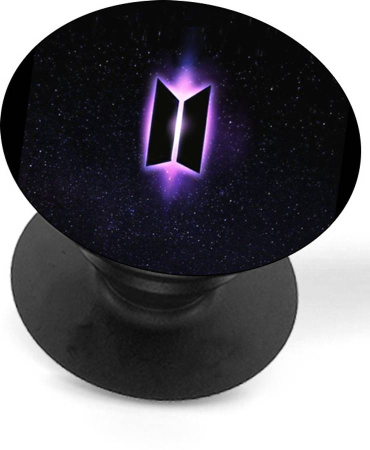 Just Moments 360 Rotation BTS Holder Grip/Stand in Glossy Print for Mobile and tablet For Girls.(BT21) (Purple Logo) Mobile Holder