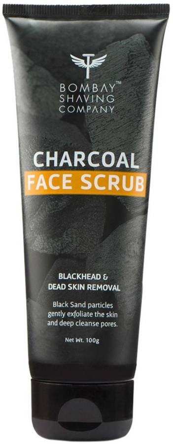 BOMBAY SHAVING COMPANY Charcoal Face Scrub with Black Sand, Exfoliates skins & Removes Black Heads, Black, 100 g Scrub Price in India