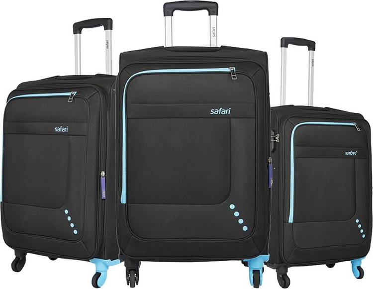 Large Cabin & Check-in Luggage (75 cm) - Star set of 3 Luggage Combo - Black