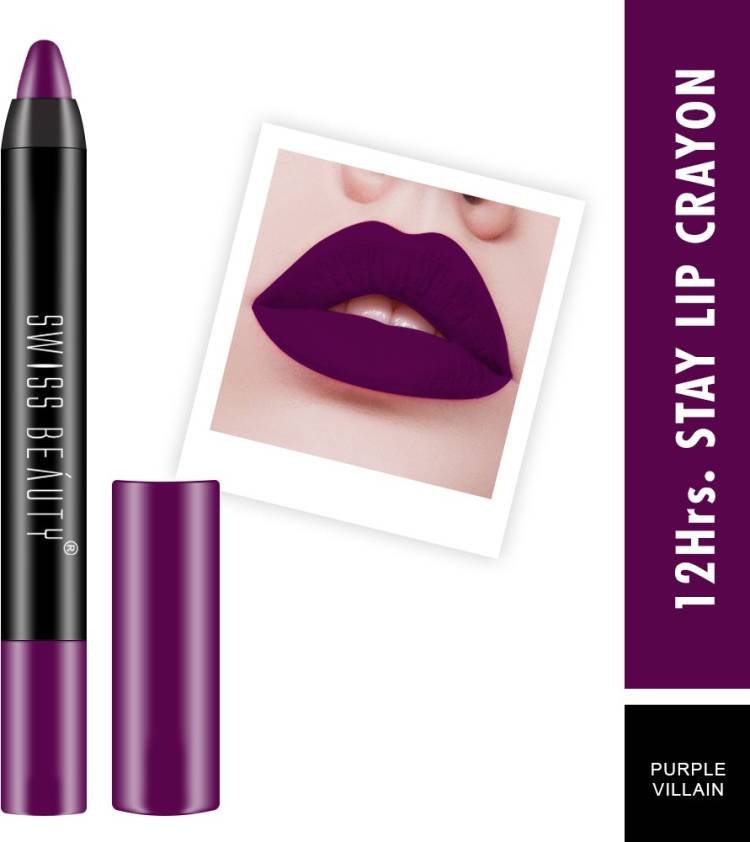 SWISS BEAUTY 12Hrs. Stay Matte Crayon Lipstick (SB-S18-24) Price in India