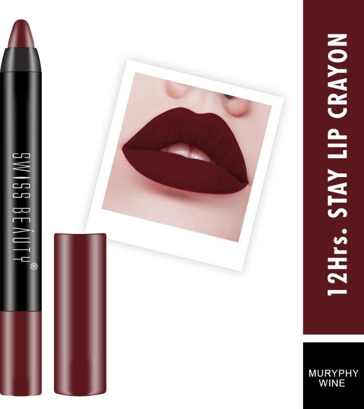 SWISS BEAUTY 12Hrs. Stay Matte Crayon Lipstick (SB-S18-15) Price in India