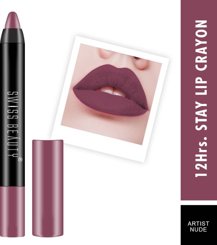 SWISS BEAUTY 12Hrs. Stay Matte Crayon Lipstick (SB-S18-19) Price in India