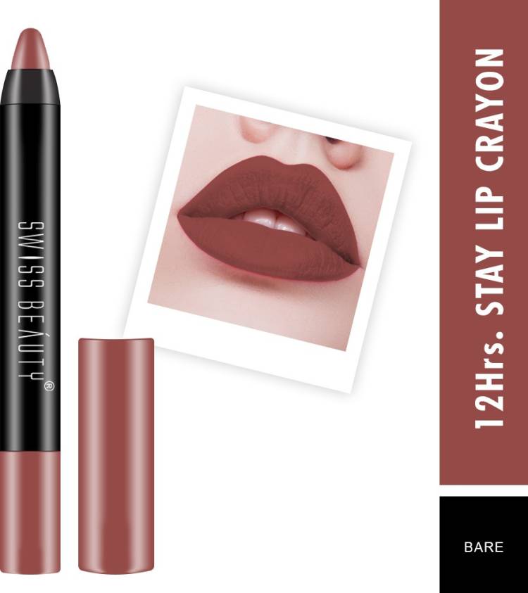 SWISS BEAUTY 12Hrs. Stay Matte Crayon Lipstick (SB-S18-17) Price in India