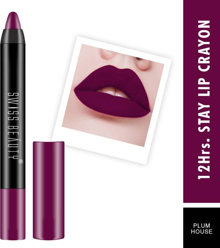 SWISS BEAUTY 12Hrs. Stay Matte Crayon Lipstick (SB-S18-11) Price in India