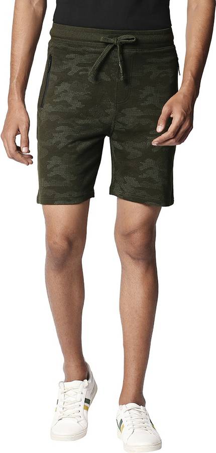 Printed Men Dark Green Regular Shorts