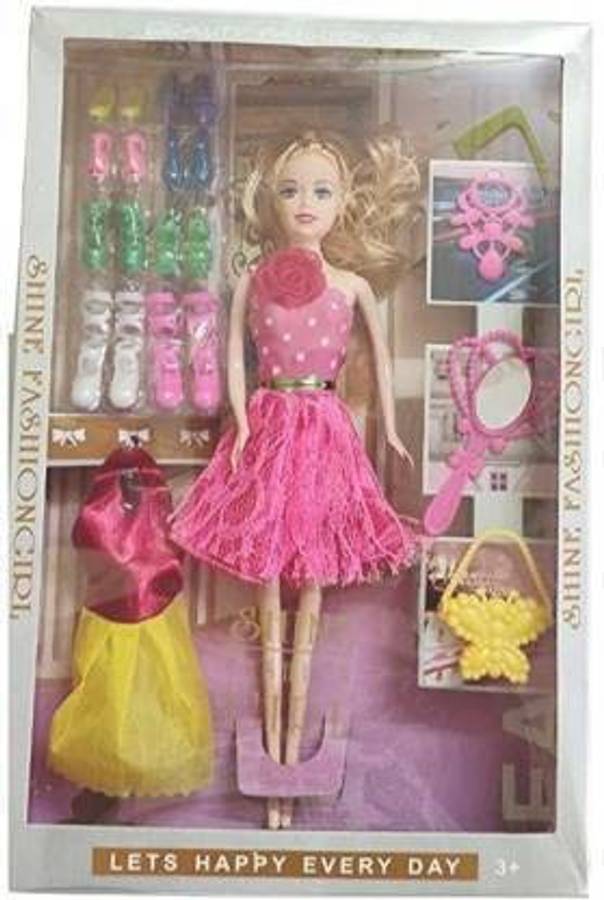 Tenmar Fashion Shine doll/doll set/house for girls/kids (Red) (Pink)