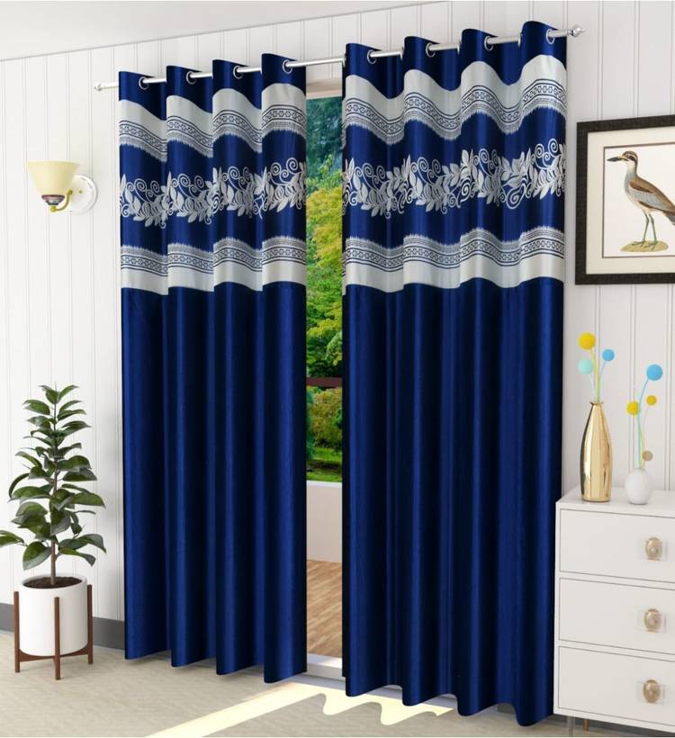 AH ARTSY HOME 153 cm (5 ft) Polyester Window Curtain (Pack Of 2)