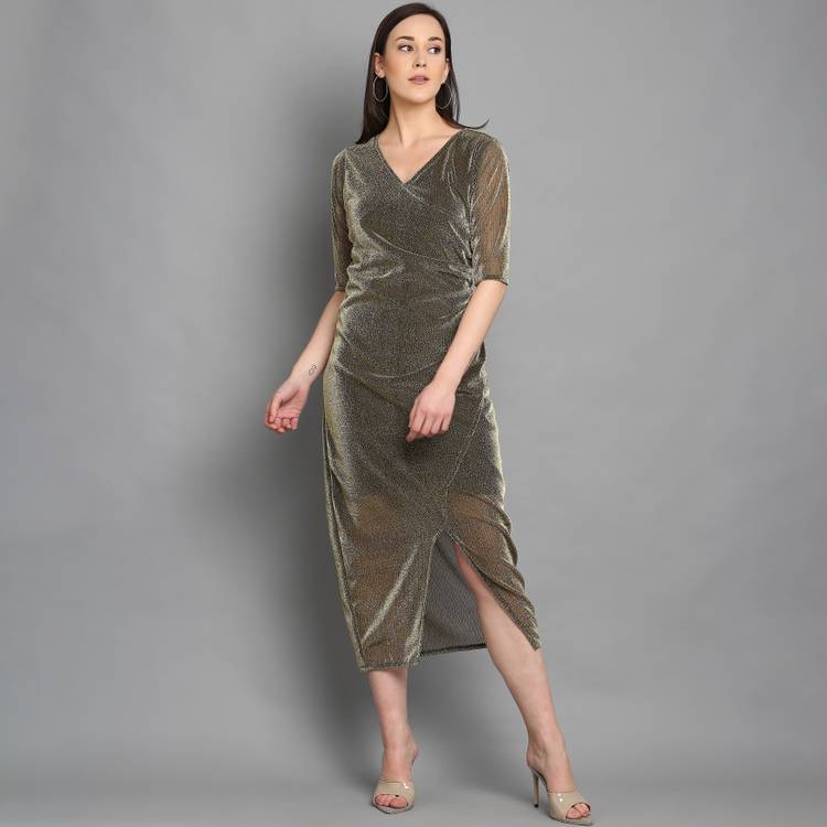 Women Maxi Gold Dress