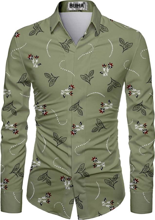 Cotton Polyester Blend Floral Print Shirt Fabric