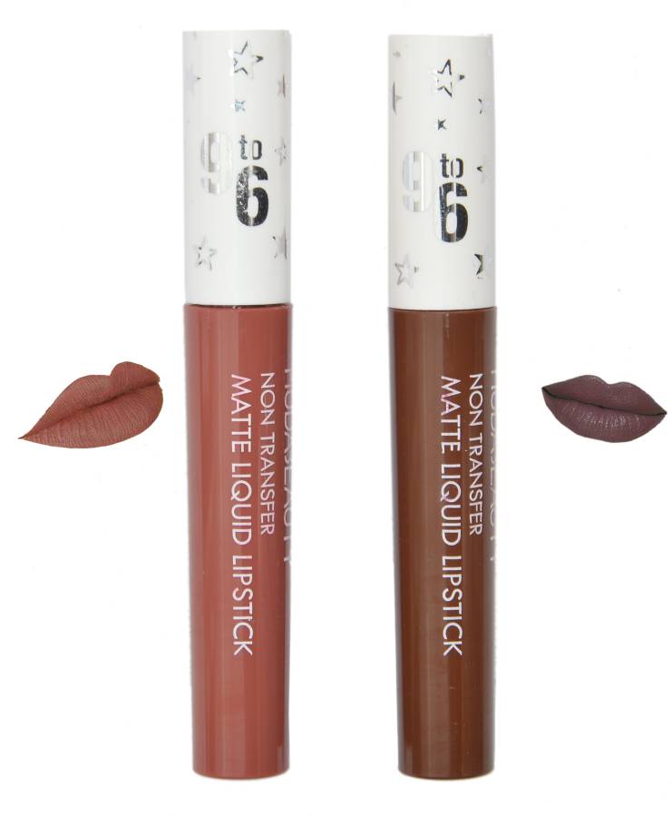 color blaze Matte Liquid Lip Gloss Combo of 2 Lipstick (Nude Brown & Dark Brown) Price in India