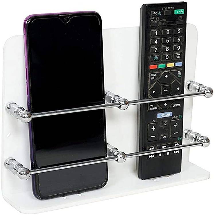 TruVeli Premium Acrylic Double Mobile Stand Dual Phone Charging Holder TV AC Remote Stand for Home Mobile Holder