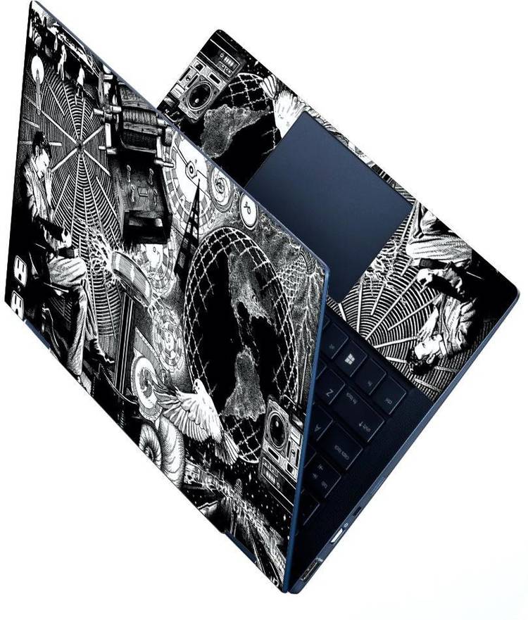 Anweshas HD Printed Full Panel Laptop Skin Sticker Vinyl Fits Size Upto 15.6 inches No Residue, Bubble Free - Nikola Tesla Stretchable Vinyl - Easily Cover Corners Laptop Decal 15.6