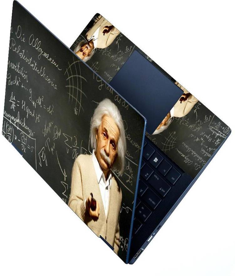 Anweshas HD Printed Full Panel Laptop Skin Sticker Vinyl Fits Size Upto 15.6 inches No Residue, Bubble Free - Einstein Board Stretchable Vinyl - Easily Cover Corners Laptop Decal 15.6