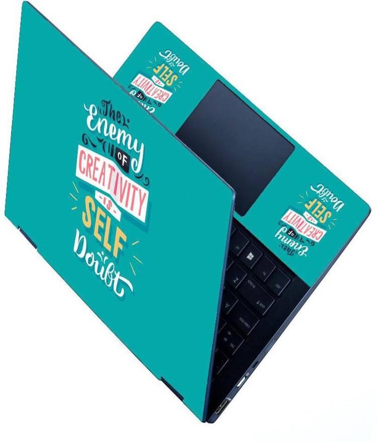 Anweshas HD Printed Full Panel Laptop Skin Sticker Vinyl Fits Size Upto 15.6 inches No Residue, Bubble Free - Self Doubt Stretchable Vinyl - Easily Cover Corners Laptop Decal 15.6