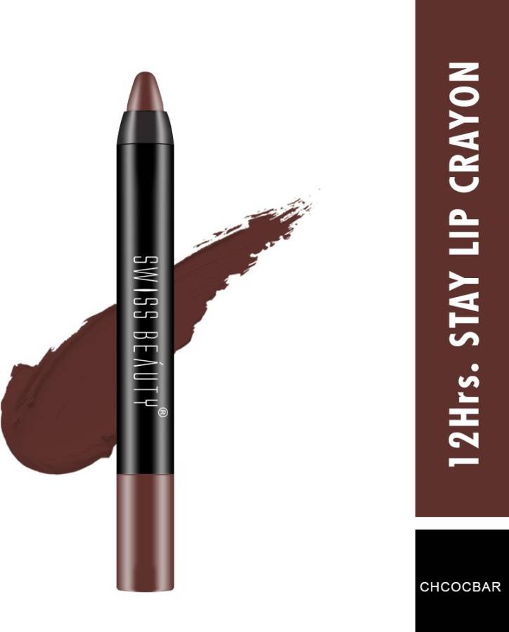 SWISS BEAUTY 12Hrs. Stay Matte Crayon Lipstick (SB-S18-23) Price in India