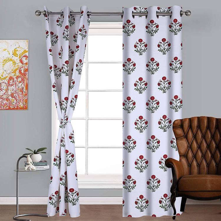 TheTrendyHouse 213 cm (7 ft) Cotton Door Curtain (Pack Of 2)