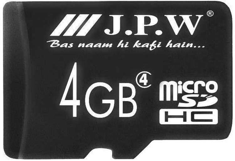 J.P.W Platinum 4 GB MicroSDHC Class 2 4000 MB/s  Memory Card