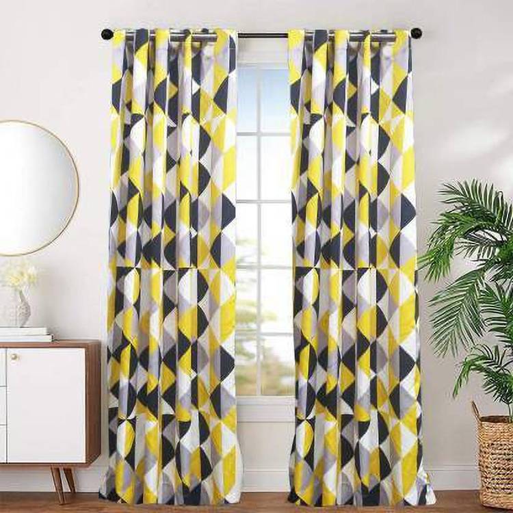 SB 153 cm (5 ft) Satin Window Curtain (Pack Of 2)