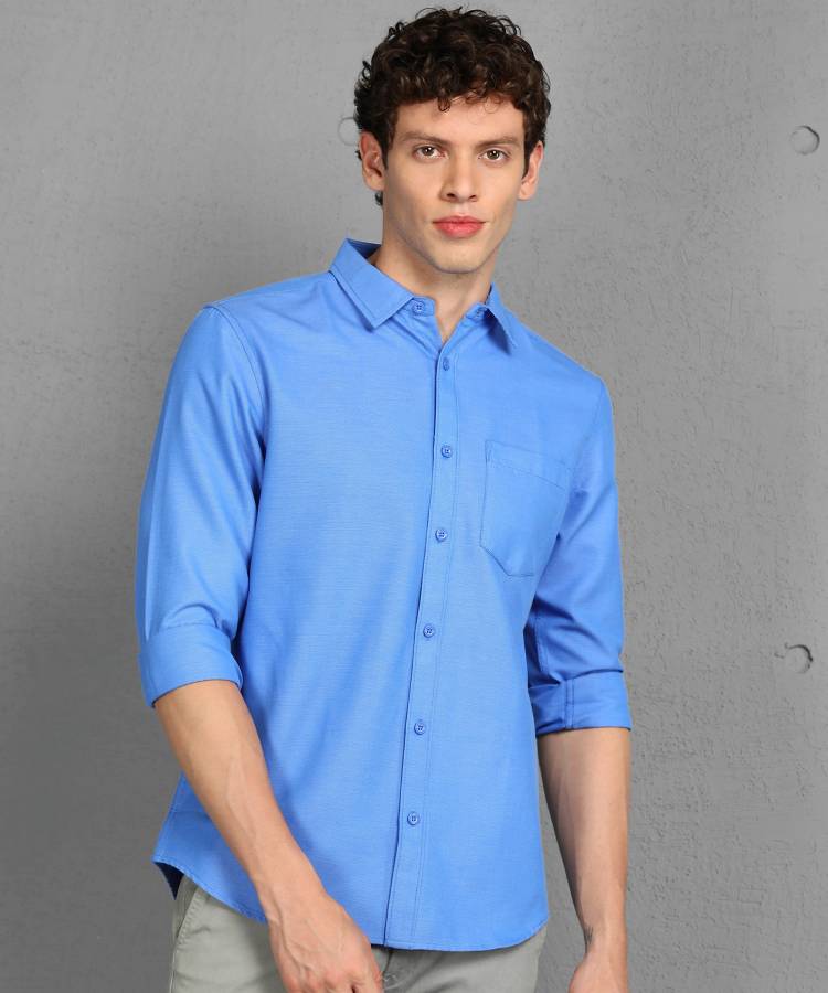 Men Regular Fit Self Design Casual Shirt Price in India