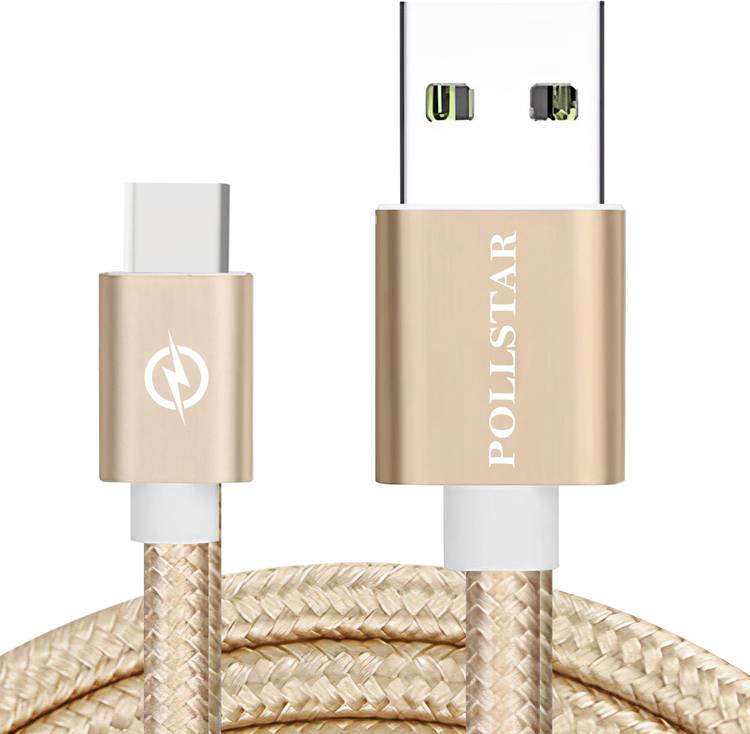 POLLSTAR Type-C, 3AMP, SuperFast Chargingwith Data transfer, Tough Nylon Braided, 6.6 Feet/ 2 m USB Type C Cable