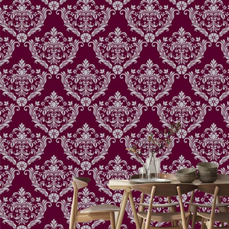 ASIAN PAINTS Large EzyCR8 P&S Ornate Delight of Damascus - Maroon Sticker