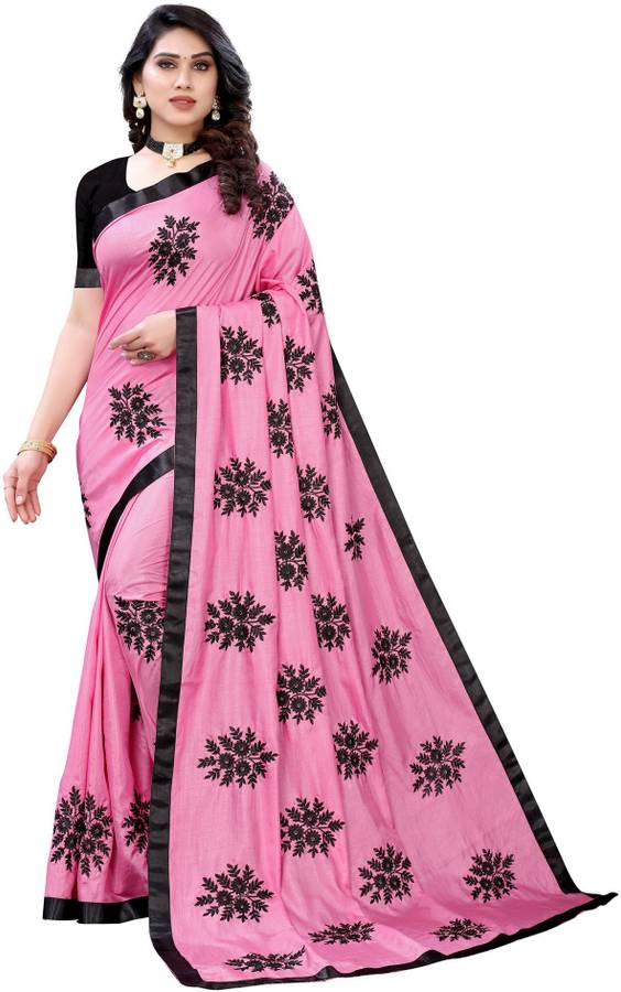 Dyed, Embroidered, Embellished Kanjivaram Cotton Silk Saree