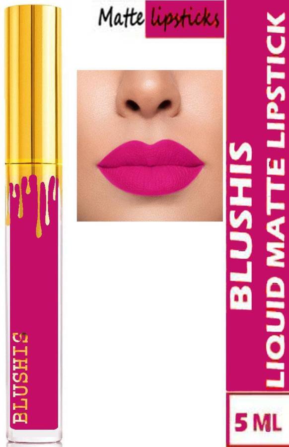 BLUSHIS High Defination Smudge Proof ,Waterproof,KissProof,Longstay Liquid matte Lipstick Non Transfer [Magenta] colour Price in India