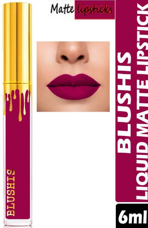 BLUSHIS High Defination Smudge proof,Kiss Proof, Watrproof,Longlasting Liquid matte Lipstick Non Transfer Light nude colour Price in India