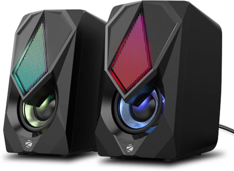 ZEBRONICS WARRIOR II USB , LED LIGHTS WITH POWERED AND VOLUME CONTROL 10 W Laptop/Desktop Speaker