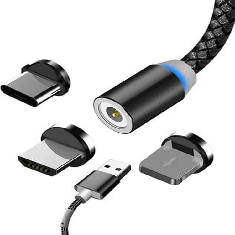 Shivay Store Type C USB Charging Cable, 360 Degree Rotation 3 in 1 1.2 m Magnetic Charging Cable