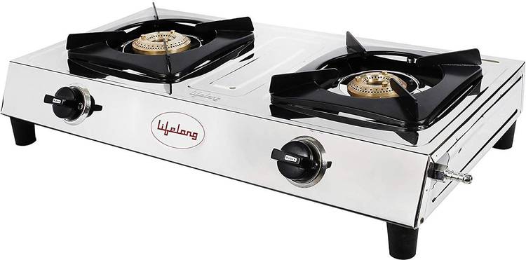 Lifelong Stainless Steel 2 Burner, ISI Certified Stainless Steel Manual Gas Stove