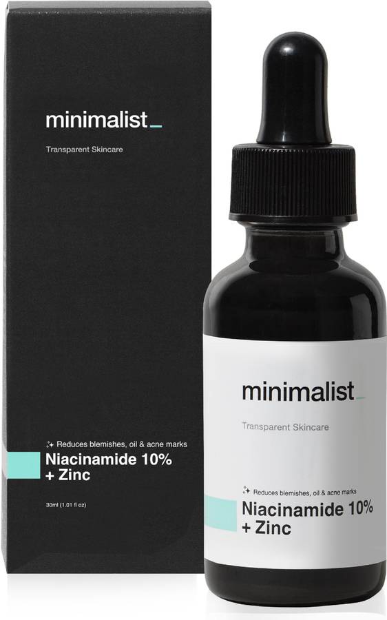 Minimalist 10% Niacinamide Face Serum with Zinc for Acne ,Blemishes & Marks Removal | Oil Balancing Serum for Oily Acne Prone Skin