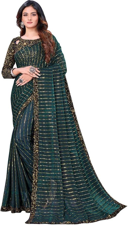 Embellished, Embroidered, Self Design Bollywood Net Saree