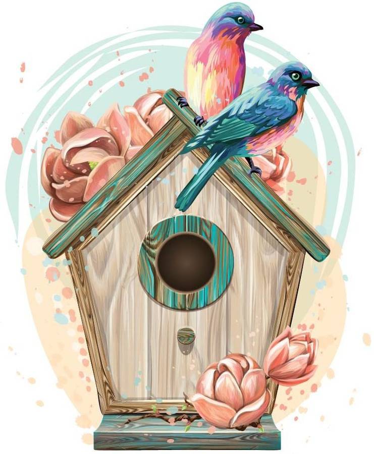 ASIAN PAINTS Extra Large Wall-Ons 'Quaint Birdhouse' Decal, DIY Removable Peel and Stick Wall Sticker