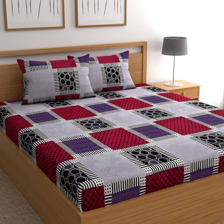 Flipkart SmartBuy 144 TC Microfiber Double Checkered Bedsheet