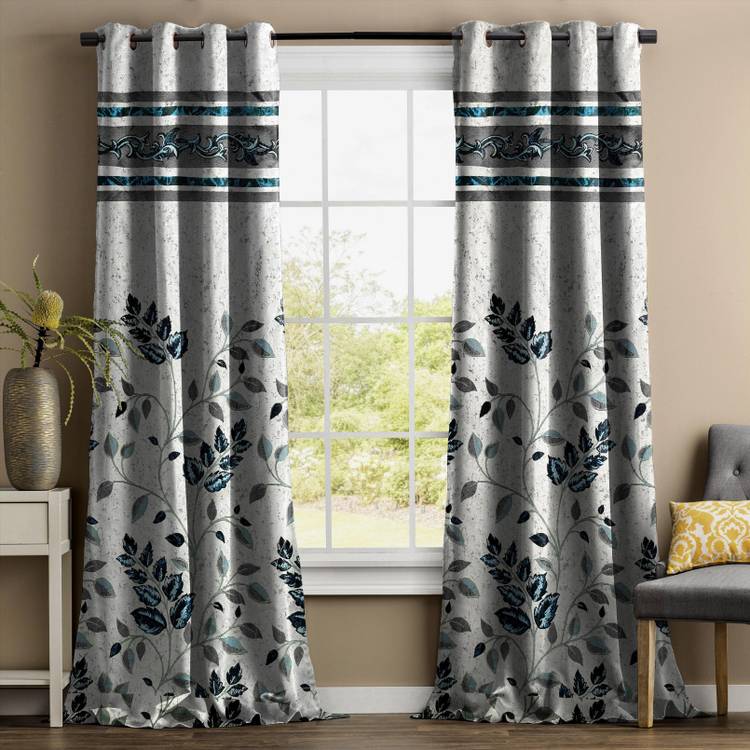 Rayna Decor 213 cm (7 ft) Jacquard Door Curtain (Pack Of 2)