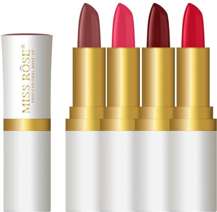MISS ROSE Matte Creamy Long Lasting Lipstick 7301-028I 06,07,21,24 ,4pcs Price in India