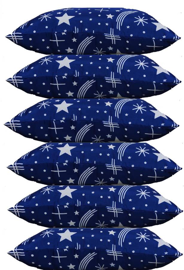 GKM Star Print Microfibre Polka Sleeping Pillow Pack of 6