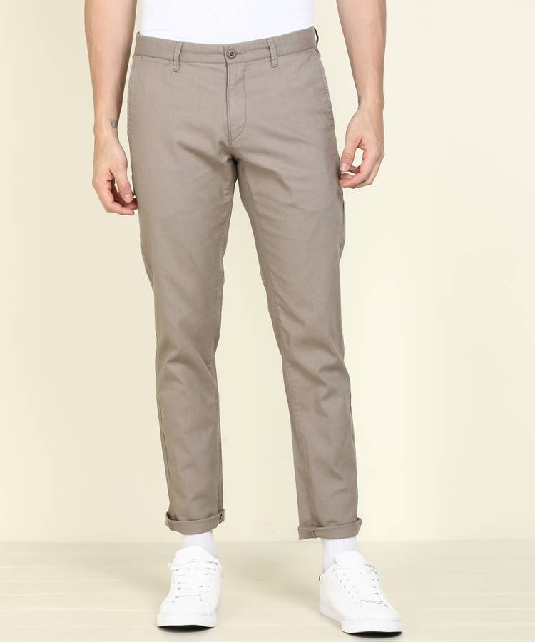 Slim Fit Men Multicolor Pure Cotton Trousers